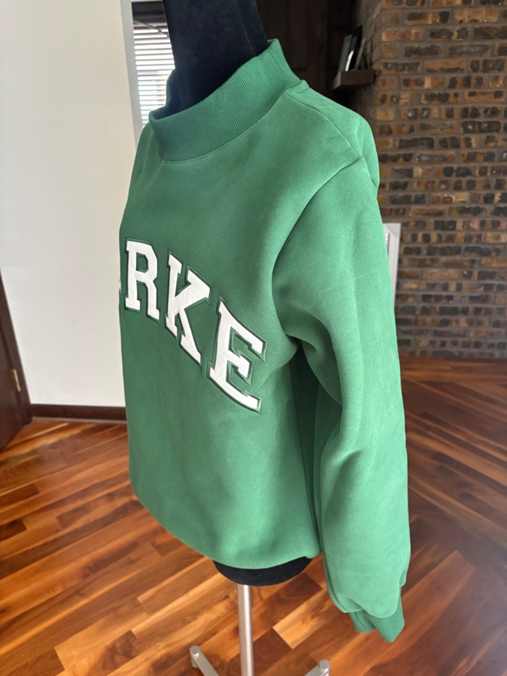 Parke Palms Green Mockneck Sweatshirt with White Collegiate Lettering - Picture 10 of 14